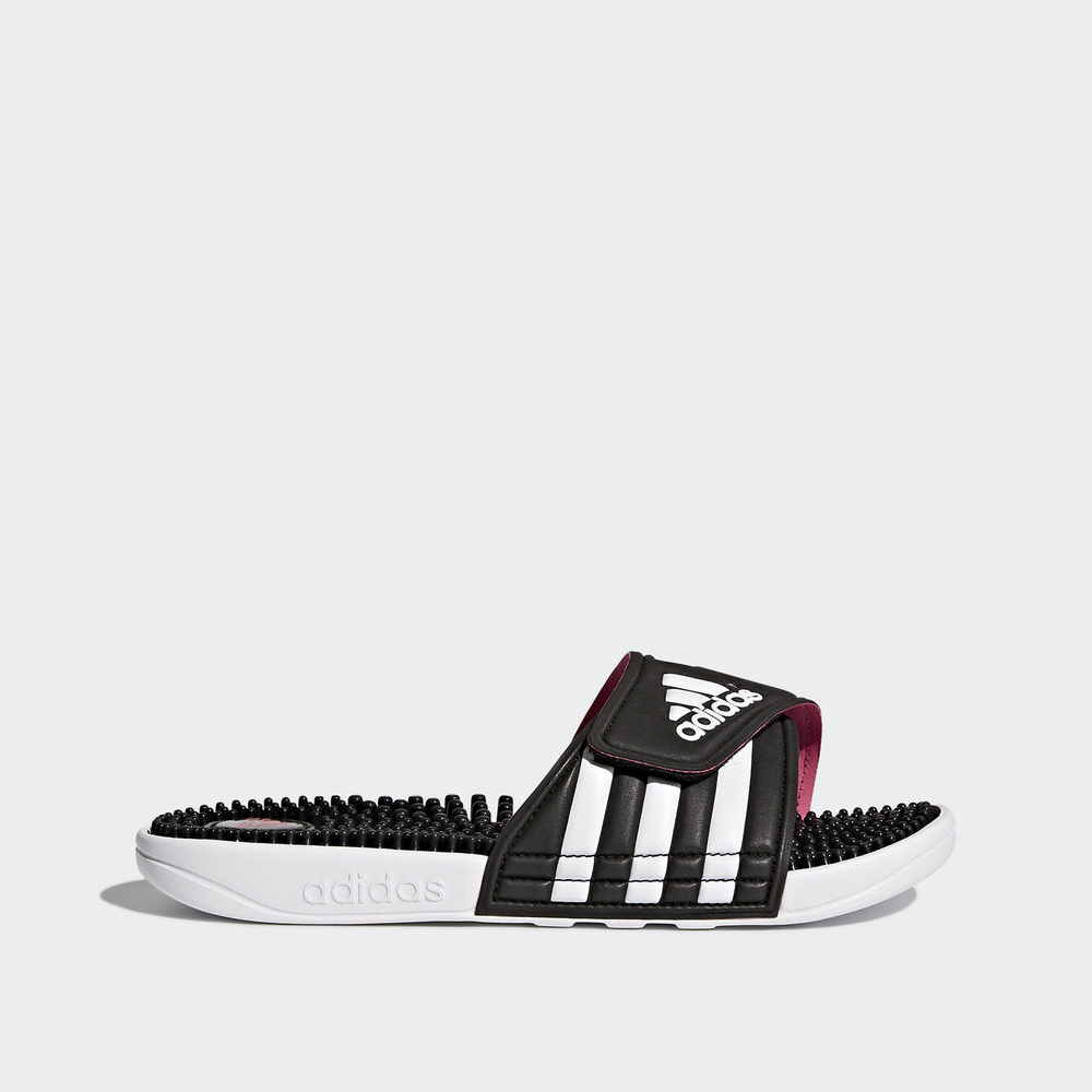 Adidas Adissage Slides - παντοφλες γυναικεια - Μαυρα/Ασπρα/Ροζ,Μέγεθος: EU 36 – 54 2/3 (170DTRNI)